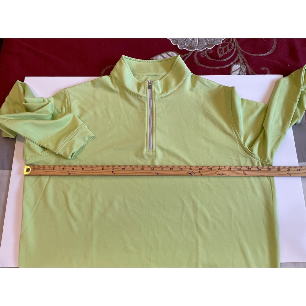 Peter Millar Perth Melange 1/4 Zip Sweater XL Crown Sport Spritzer Lime Green - Picture 8 of 10